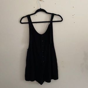 Black linen romper